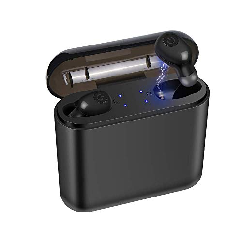 Auriculares Bluetooth 5.0, Cascos Inalámbricos Estéreo, Auriculares Inalámbricos con Micrófono y Estuche de Carga, Cascos Bluetooth Deportivos con Control Táctil, para iOS Android