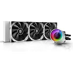 DEEP COOL Castle 360EX WH, Watercooling, Refroidisseur Liquide de processeur ARGB Tout-en-Un, 3 x 120mm PWM Ventilateurs, Refroidissement Liquide, Garantie de 3 Ans