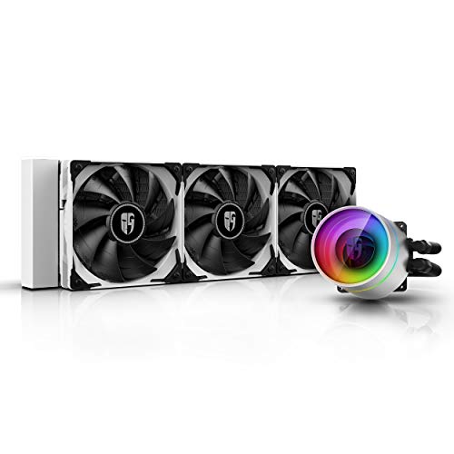 DEEP COOL Castle 360EX WH, Watercooling, Refroidisseur Liquide de processeur ARGB Tout-en-Un, 3 x 120mm PWM Ventilateurs, Refroidissement Liquide, Garantie de 3 Ans