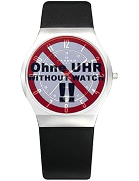 Skagen Uhrband Wechselarmband LB-233XXLSLN Original Ersatzband 233XXLSLN Uhrenarmband Leder 22 mm Schwarz