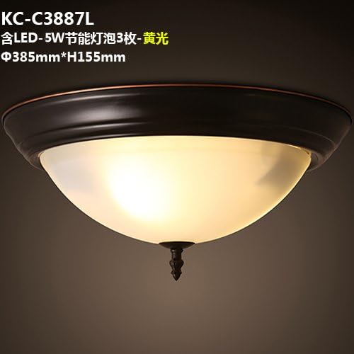 MeloveCc ceiling lights Creativity.The Ledthe Children'S Room Eye Protection Home Lighting American Retro Energy Saving Circular Continental Wc Yellow 385*155Mm