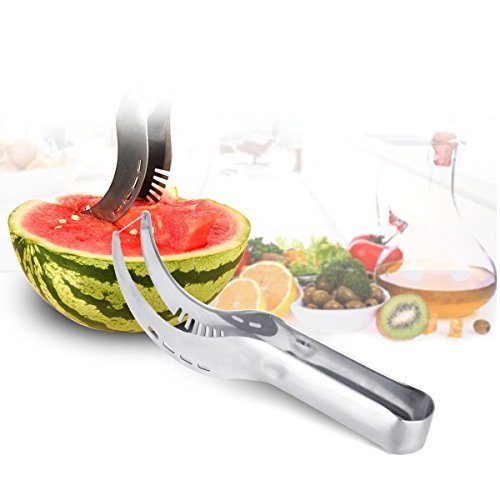 UVISTAR Melonenschneider / Wassermelonen Schäler Schneider / Melonenteiler / Entkerner / Obst Schäler / Slicer-Ausstecher / Edelstahl-Obstmesser / Früchteschneider Schneller zum Schneiden