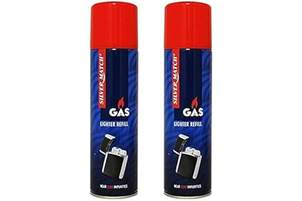 SILVER MATCH torch gaz refill 300 ml x2, Argent (Silver), Métal