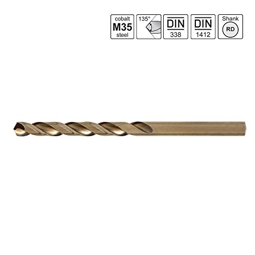 S&R Metallbohrer Set 1,5-6,5 mm 13 Stk,HSS COBALT, DIN 338, Kobaltlegiert, C-Schliff nach DIN 1412 135°, geschliffen, Metallbox. Profi-Qualität - 5