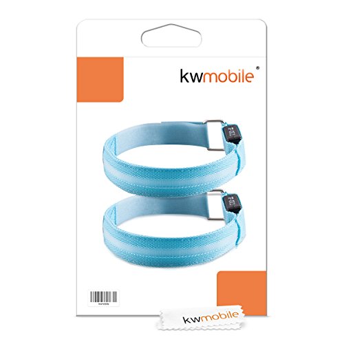 kwmobile 2x LED Leucht Armband / XL Sicherheitsband / für Joggen Sport Fahrrad / Leuchtband in blau / Hundehalsband Blinklicht / verschiedene Farben erhältlich - 6