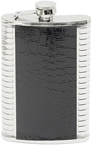 9oz Leather Stainless Steel Hip Flask Liquor Alcohol Drink Whisky Pocket Bottle By Forest Dream