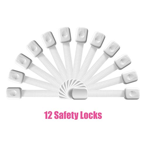 Vkoapy Blocco 12pcs Sicurezza Bambini Protezione cassetto Serratura dell'armadietto del Bambino del Bambino di Sicurezza Frigorifero Finestra Armadio a Quattro Ante Stopper