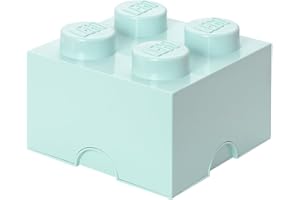 ROOM COPENHAGEN LEGO Aufbewahrungsstein, 4 Noppen, Stapelbare Aufbewahrungsbox, 5,7 l, mintgrün