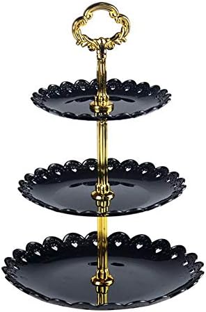 Bouder 3-Tier Round Cake Stand Plastic Tiered Fruit Vegetable Desserts Candy Plate Tray Cupcake Tower Display For Party Wedding Home Decor