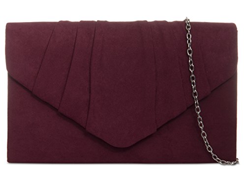Burgundy Satin Envelope Clutch Bag, Claret Evening Bag, Ladies Wine Coloured Shoulder Bag, Prom Wedding