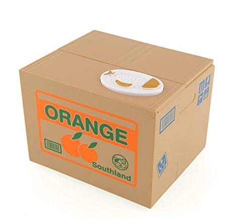 Calico Cat Child Piggy Bank Guardar diseño de Moneda Cute Funny Animal Stealing Money Box Storage Child Gift (Patrón Naranja)