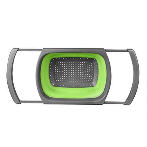 Vicloon Küche Klapp-Sink Silikon Seiher, Faltbarer Seiher, Grün/3.8L - 6