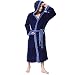 Produktbild Tonsee Herren Bademäntel mit Kapuzen Übergröße Saunamantel Weich Morgenmantel Kuschelfleece Mode Lange Saugfähige Robe Fleece Schal Handtuch Wickeln Sleepyhead mit Gürtel und Taschen (3XL, Blau)