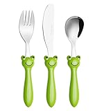  EXZACT - 3 pieza para niños cubertería - 1 x cena cuchillo, 1 x cena tenedor, 1 x cena cuchara
