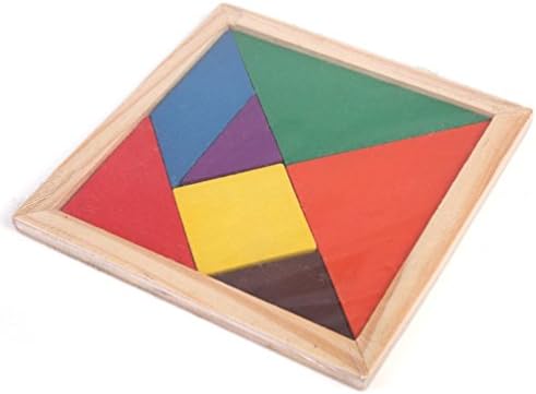 Reizbbay Early Childhood Educational Toys,Tangram Building Blocks,Color Wooden Toys,Brain Development Toys