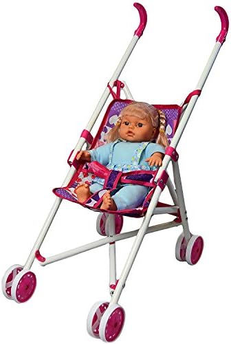 Baby Dolls Pink Hearts Buggy Stroller Jogger Dolls Pram Pushchair Girls Toy
