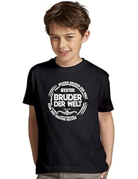 Bester Bruder der Welt : Kinder Jungen T-Shirt und Urkunde : Geschenk-Set Farbe: schwarz