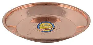 Navabharat Copper Occasional Pooja Thali Set for Poojan Mandir (26CmX26CmX3 cm)