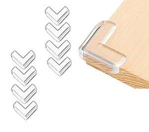 Lukzer 8PC Edge Guard for Furniture Kids Safety Baby Proofing Corner Guard for Dressing Table, Bed Corner, Dining Table/Soft PVC Transparent Plastic Baby Safe Guard for Sharp Edges