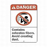 Easy to hang. mefoll Danger Contains Asbestos Fibers Avoid Creating Dust Style 2 Sign 8x12 Unique Tin Metal Sign Wall Decor by