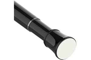 VENWEMONG Aste telescopiche estensibili per tende senza forature per tende, cucina, armadio, nessun attrezzo necessario 60-85 cm, nero