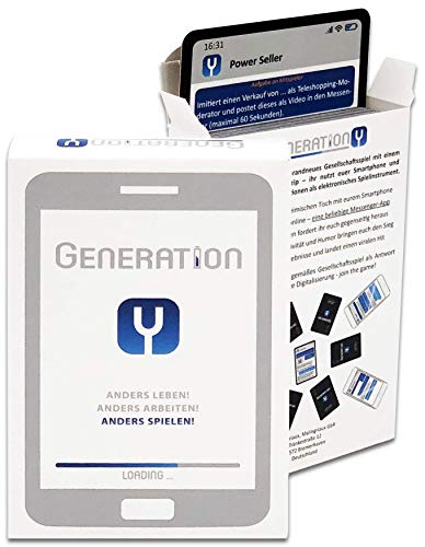 GENERATION Y – Das interaktive Kartenspiel, eine Einzigartige Kombination aus klassischem Gesellschaftsspiel und dem Smartphone. Geschenkidee zum Geburtstag oder Weihnachten. NEUHEIT 2018 GENERATION Y – Das interaktive Kartenspiel, eine Einzigartige Kombination aus klassischem Gesellschaftsspiel und dem Smartphone. Geschenkidee zum Geburtstag oder Weihnachten. NEUHEIT 2018