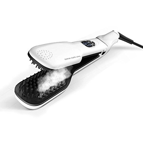 YOUFANGZHUANG Steam Hair Straightener Brush with LCD Display Electric Ceramic Fast Comb Steam Hair Straightener Digital Hair Iron