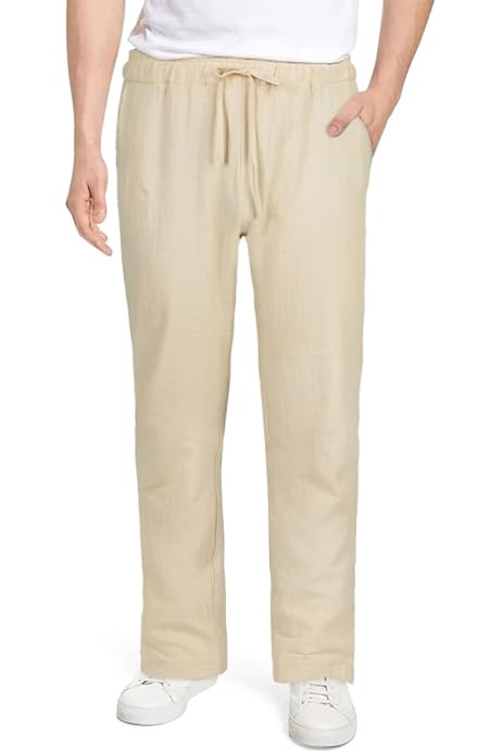 Pantalon Léger Pantalon A Elastique Homme Pantalons En Lin - Main Image