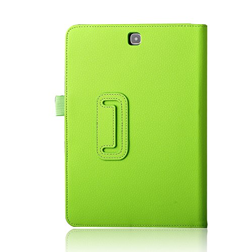 Samsung Galaxy Tab A 9.7 Schutzhülle,IVSO hochwertiges PU Leder Etui hülle Tasche Case – mit Standfunktion und automatischem Schlaf Funktion, super 360° Anti-Wrestling, ist für Samsung Galaxy Tab A T550N/T555N 24,6 cm (9,7 Zoll) WiFi Tablet-PC perfekt geeignet,Multi Angled-Grün - 7