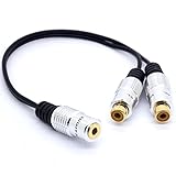 Jack estéreo de 3,5 mm (1.8 ") hembra a RCA Hembra Stereo Plug Cable está diseñado para dividir una señal estéreo, o adaptar de una conexión a otra.