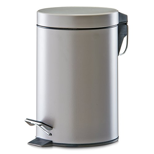 Zeller 18209 Treteimer, 3 L, Metall, Durchmesser 17 x 26 cm, taupe