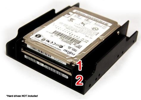 NEON interne 2,5 Zoll SSD/HDD Mounting Kit (unterstützt 2 x 2, 5-Zoll-Laufwerke pro 3, 5-Zoll-Bucht) - 3
