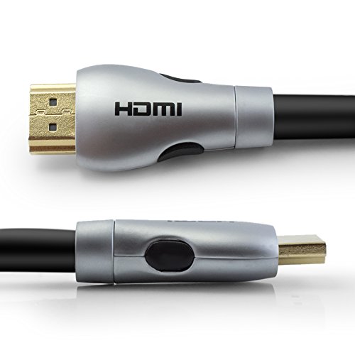 HDMI Kabel 15M – Silver edition – HDMI 2.0 a/b kompatibel – HDR / Ultra HD 4K (2160p) / Full HD 1080p – Hohe leistung mit 3D, Ethernet und Audio Return Channel (ARC) – Mehrfach Schirmung – Nylon umflochten - 2