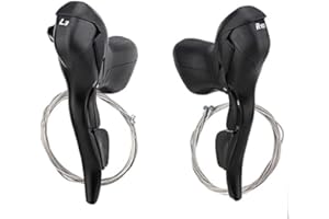 SOEKODU 1 Pair Bicycle Shifters, Bike Shift Levers, 3 x 7 8 9 10 Speed Dual Control Gear Shift Lever for Mountain Bike Handlebar Brake Level Grips for Cycling (L3 x R10 Speed)