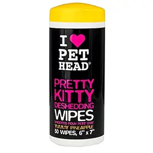 Pretty Kitty Deshedding Wipes, 50 pack, Pineapple