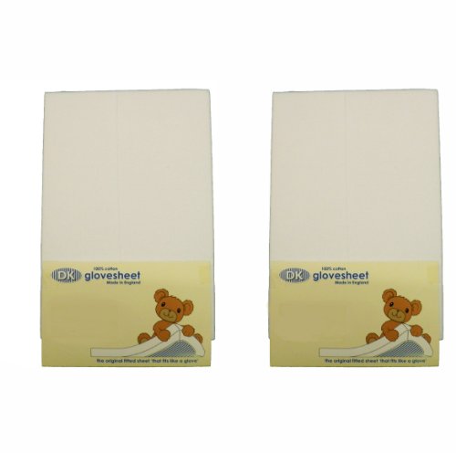 DK Glovesheets :Two Fitted Moses Basket Sheets : 100% Combed Jersey Cotton : To Fit Mattress Size 66 x 28 cm Colour WHITE : TWO PACKS