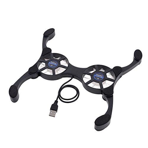 sourcingmap® USB 2.0 70mm Mini Dual Gebläse flaltbat Laptop Kühler Lüfter Kühlkörper Pad de