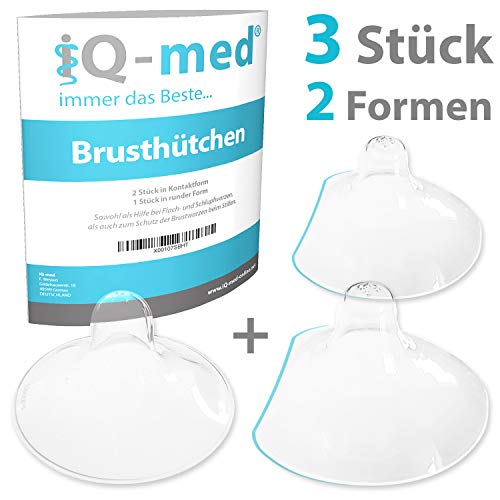 iQ-med Stillhütchen | 2+1 Brusthütchen Set | Brustwarzenschutz | 3 Stück (2+1 Set)