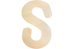 LONGAN CRAFT Large Wooden Letters 12 Inch, Unfinished 30cm Wooden Letter S for Crafts Children's Names Capital Alphabet 5mm Thick Wood Letters for Nursery Decor Wall Art Hanging Home Painting