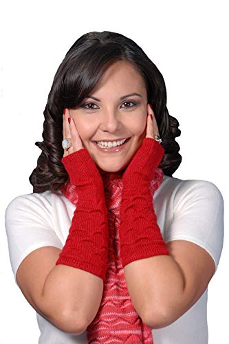 Andean Mystique - 100% Alpaca Fingerless Gloves/Arm Warmer -Red RS.6973.00