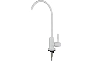 XDSMB Water Filter Tap,Single Cold Kitchen Tap Gooseneck Drinking Water Tap Fits All Water Reverse Osmosis Systems,White