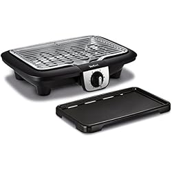 Tefal YY3818FB Barbecue Électrique Multifonction de Table Easy Grill 2 en 1 Cuisson BBQ Gril et Plancha Utilisation Intérieur Extérieur 2100W