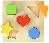 Fabricado en madera Goki 58516 - Juego De Formas Ordenar Colores Y Formas (5 Pzas) (+1) , Modelos/colores Surtidos, 1 Unidad