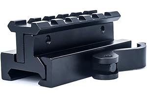 QIRUIMY Adaptateur de Montage de Lunette de visée léger à 5 emplacements pour Montage sur Rail réglable en Hauteur et en Inclinaison Tactique pour système de Rail Picatinny de 20 mm