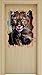 Produktbild anmutiger Puma Holzdurchbruch im 3D-Look , Wand- oder Türaufkleber Format: 92x62cm, Wandsticker, Wandtattoo, Wanddekoration