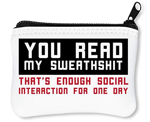 Preisvergleich Produktbild You Read My Sweatshirt Reißverschluss-Geldbörse Brieftasche Geldbörse
