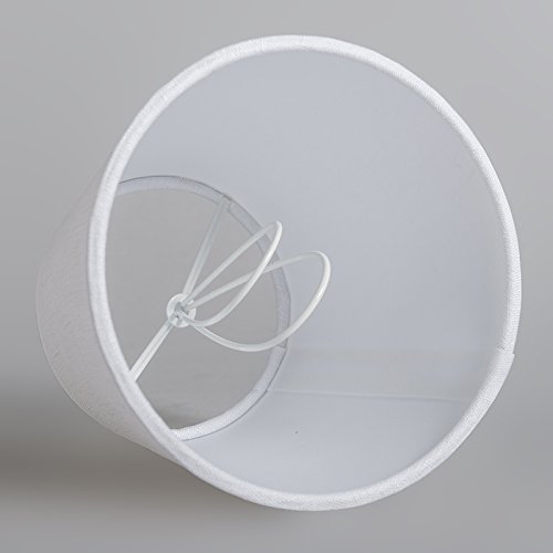 QAZQA Leinen Klemmschirm 12cm rund SC leinen weiß , Rund konisch Klemmschirm - 5