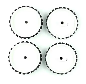 INVENTO 4pcs 70mm x 20mm Plastic Robotic Wheel Durable Rubber Tire Wheel 6mm Hole for DC Geared Motor RC Car Robot