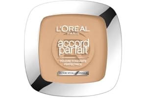 L'OREAL PARIS L'Oréal Paris - Poudre Fondante Perfectrice Bienfaisante - Enrichie en Pigments Minéraux & Acide Hyaluronique - Tous les Types de Peaux - Accord Parfait - Teinte : Beige Doré (3.D) - 9 g