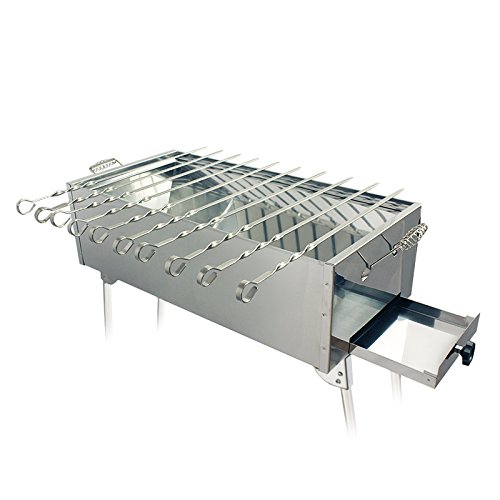 Mangal Schaschlikgrill BENE PREMIUM 200 aus Edelstahl, klappbar - 4